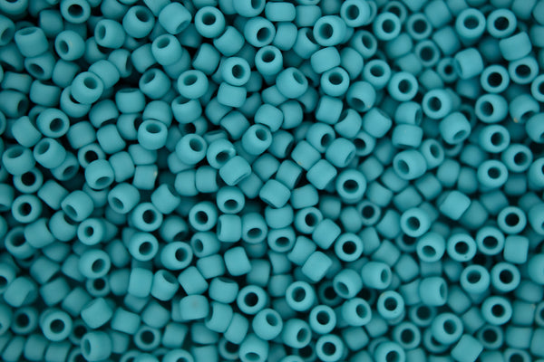10g TOHO 8/0 Round Japanese Seed Beads 3mm 55F Opaque Frosted Turquoise