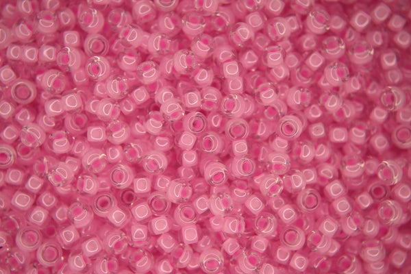 10g MIYUKI 8/0 Round Japanese Seed Beads 3mm 9207 Pink Lined Crystal