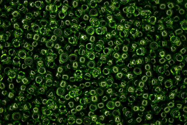 10g MIYUKI 11/0 Round Japanese Seed Beads 2mm 9158 Transparent Olive Green