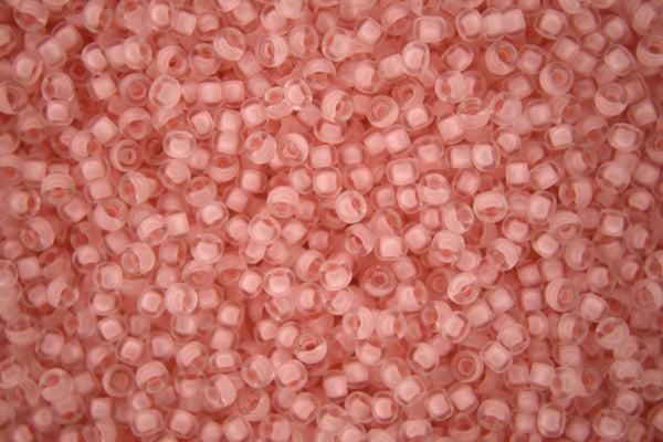 10g MIYUKI 11/0 Round Japanese Seed Beads 2mm 91934 Semi Matte Pale Rose Lined Crystal