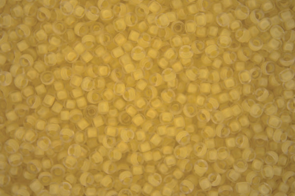 10g MIYUKI 11/0 Round Japanese Seed Beads 2mm 91936 Semi Matte Dafodil Lined Crystal