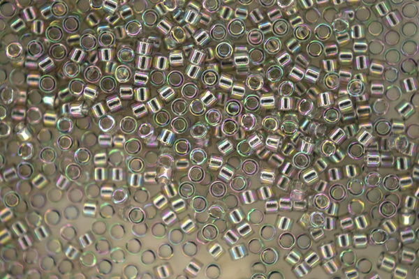 7.2g MIYUKI 11/0 Delica Japanese Seed Beads 1.6mm DB107 Transparent Gray Iris