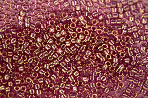 7.2g MIYUKI 11/0 Delica Japanese Seed Beads 1.6mm DB108 Gold Luster Amethyst