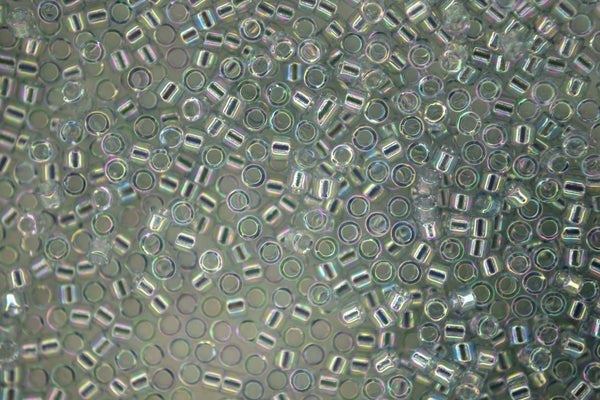 7.2g MIYUKI 11/0 Delica Japanese Seed Beads 1.6mm DB110 Transparent Light Blue AB