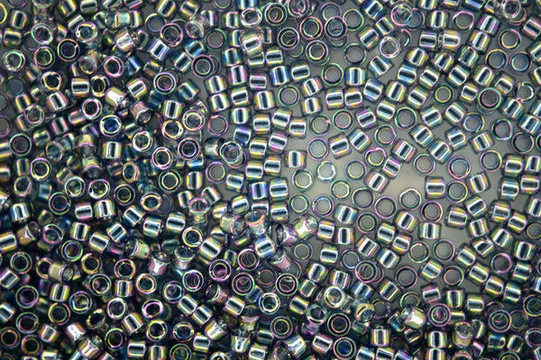 7.2g MIYUKI 11/0 Delica Japanese Seed Beads 1.6mm DB111 Transparent Gray Luster AB