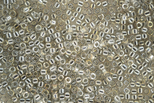 7.2g MIYUKI 11/0 Delica Japanese Seed Beads 1.6mm DB114 Transparent Silver Gray Luster