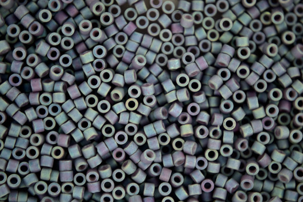 7.2g MIYUKI 11/0 Delica Japanese Seed Beads 1.6mm DB1063 Matte Metallic Blue Slate AB