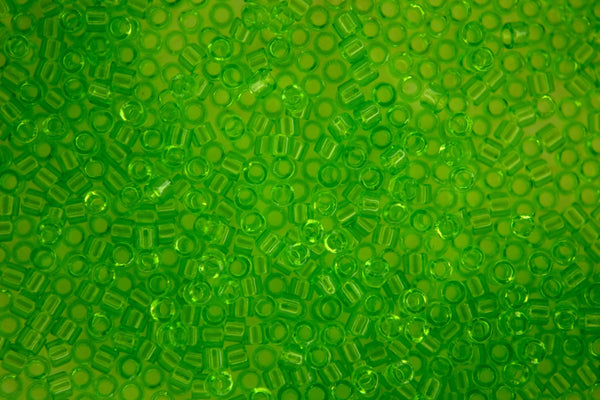 7.2g MIYUKI 11/0 Delica Japanese Seed Beads 1.6mm DB1106 Transparent Lime