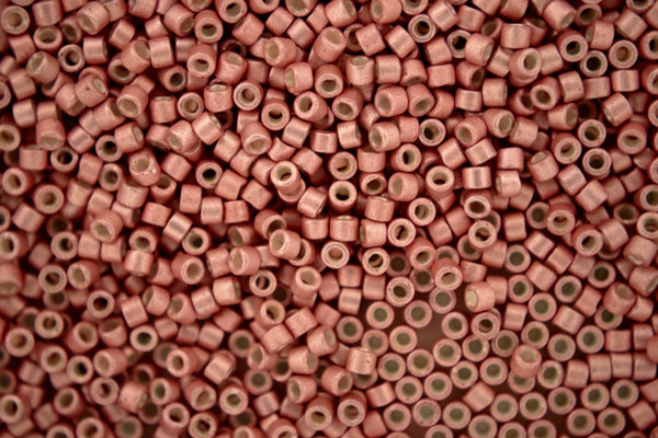 7.2g MIYUKI 11/0 Delica Japanese Seed Beads 1.6mm DB1156 Semi Matte Galvanized Pink Blush