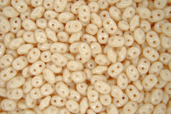 10g Matubo SuperDuo Czech Seed Beads 2.5x5mm Chalk Beige Luster Chalk Orange Luster