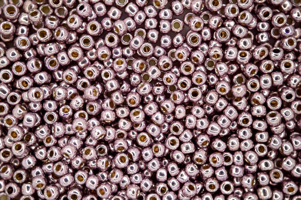 10g TOHO 8/0 Round Japanese Seed Beads 3mm PF554 PermaFinish Galvanized Lilac