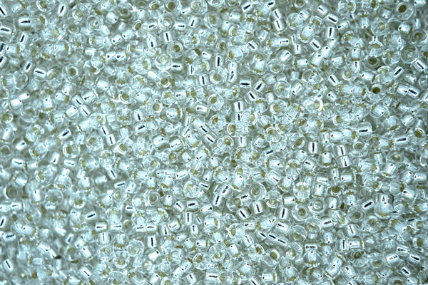 10g MIYUKI 11/0 Round Japanese Seed Beads 2mm 91 Silver Lined Crystal Beadacious