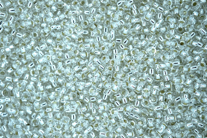 10g MIYUKI 11/0 Round Japanese Seed Beads 2mm 91 Silver Lined Crystal Beadacious