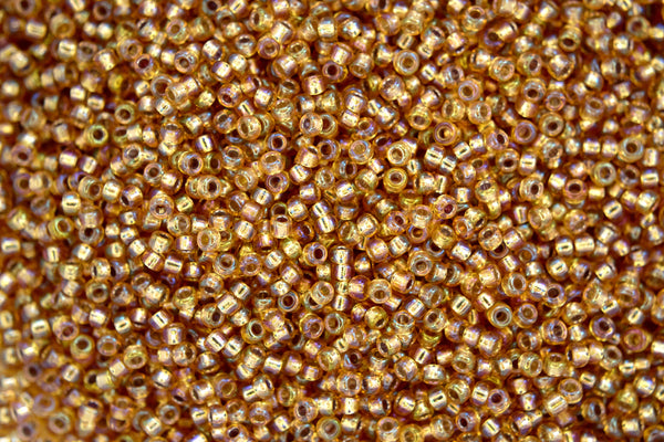 10g MIYUKI 11/0 Round Japanese Seed Beads 2mm 91003 Silver Lined Gold AB Beadacious