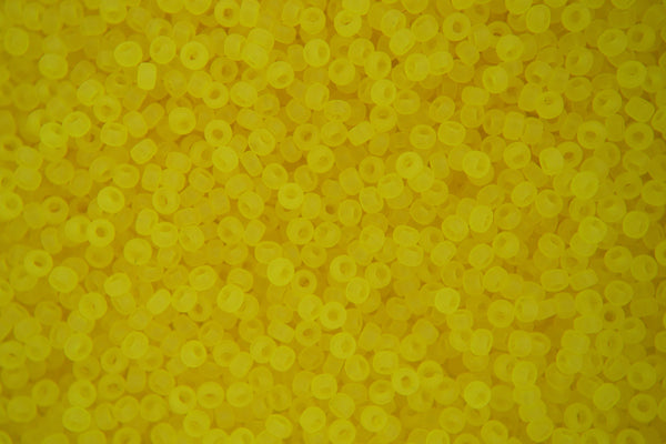 10g MIYUKI 11/0 Round Japanese Seed Beads 2mm 9136F Matte Transparent Yellow Beadacious