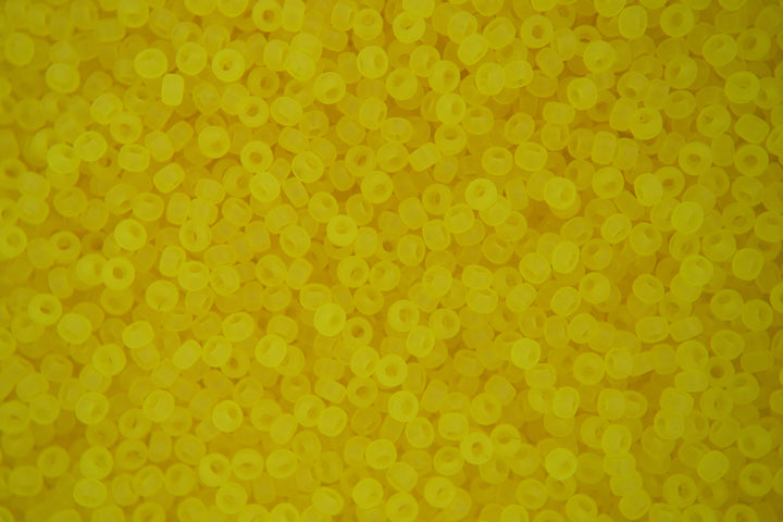 10g MIYUKI 11/0 Round Japanese Seed Beads 2mm 9136F Matte Transparent Yellow Beadacious