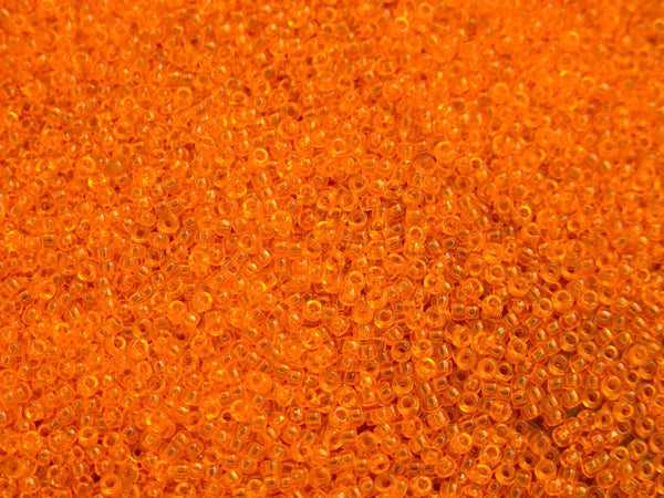 10g MIYUKI 11/0 Round Japanese Seed Beads 2mm 9138 Transparent Orange Beadacious