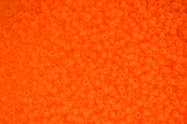 10g MIYUKI 11/0 Round Japanese Seed Beads 2mm 9138F Matte Transparent Orange Beadacious