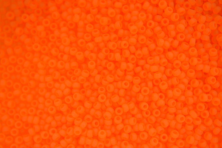 10g MIYUKI 11/0 Round Japanese Seed Beads 2mm 9138F Matte Transparent Orange Beadacious