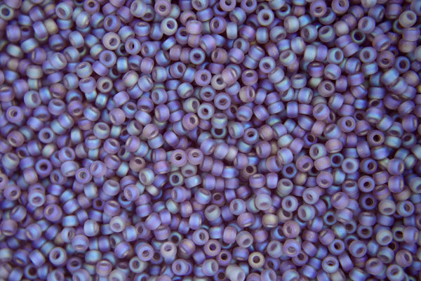 10g MIYUKI 11/0 Round Japanese Seed Beads 2mm 9142FR Matte Transparent Smoky Amethyst AB Beadacious