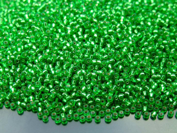 10g MIYUKI 11/0 Round Japanese Seed Beads 2mm 915 Light Green Beadacious