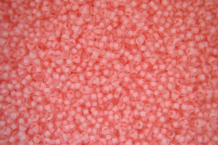 10g MIYUKI 11/0 Round Japanese Seed Beads 2mm 91923 Semi Matte Pale Pink Lined Crystal Beadacious