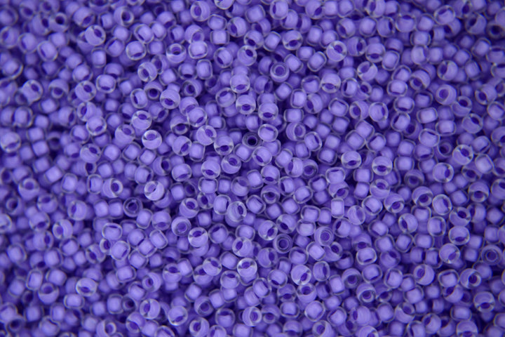 10g MIYUKI 11/0 Round Japanese Seed Beads 2mm 91924 Semi Matte Lilac Lined Crystal Beadacious