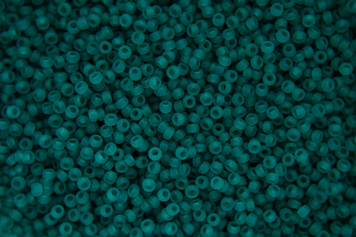 10g MIYUKI 11/0 Round Japanese Seed Beads 2mm 92405F Matte Transparent Teal Beadacious