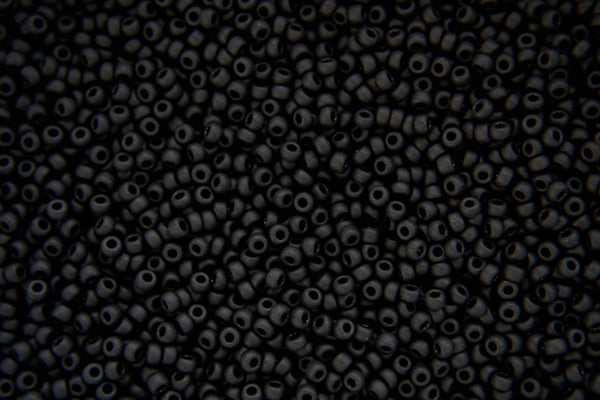 10g MIYUKI 11/0 Round Japanese Seed Beads 2mm 9401F Matte Black Beadacious