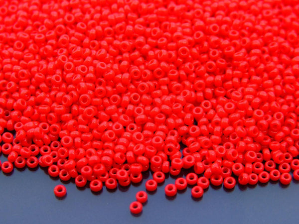 10g MIYUKI 11/0 Round Japanese Seed Beads 2mm 9408 Opaque Red Beadacious