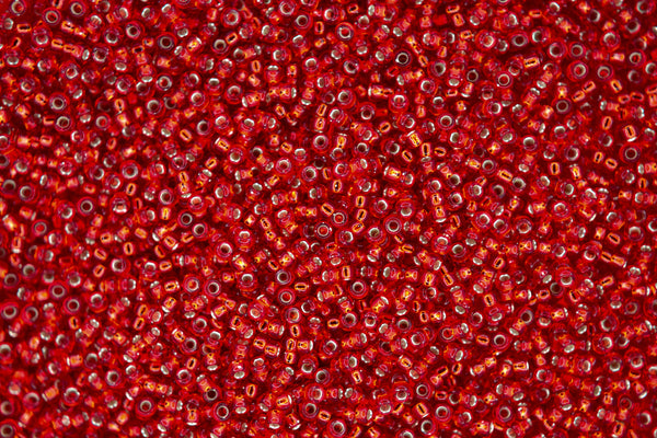 10g MIYUKI 15/0 Round Japanese Seed Beads 1.5mm 910 Silver Lined Flame Red Beadacious