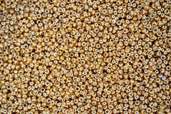 10g MIYUKI 15/0 Round Japanese Seed Beads 1.5mm 91054 Galvanized Dark Gold Beadacious