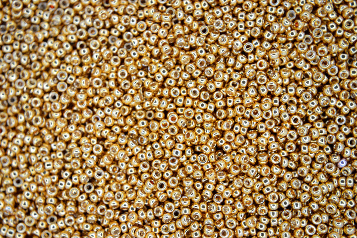 10g MIYUKI 15/0 Round Japanese Seed Beads 1.5mm 91054 Galvanized Dark Gold Beadacious