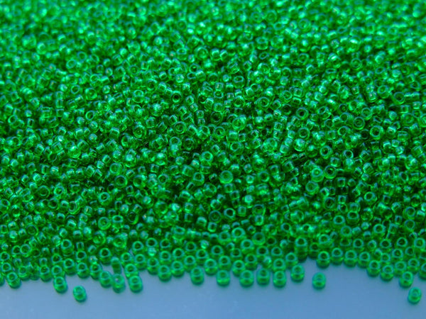 10g MIYUKI 15/0 Round Japanese Seed Beads 1.5mm 9146 Transparent Green Beadacious