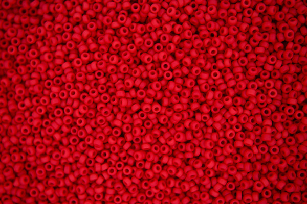 10g MIYUKI 15/0 Round Japanese Seed Beads 1.5mm 9408F Opaque Dark Red Beadacious