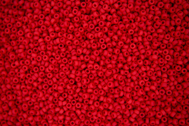 10g MIYUKI 15/0 Round Japanese Seed Beads 1.5mm 9408F Opaque Dark Red Beadacious