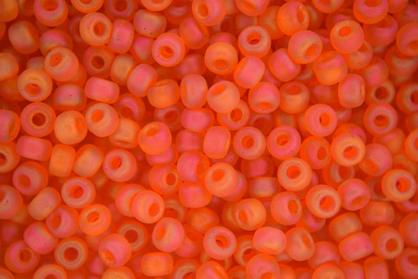 10g MIYUKI 6/0 Round Japanese Seed Beads 4mm 9138FR Matte Transparent Orange AB Beadacious