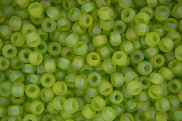 10g MIYUKI 6/0 Round Japanese Seed Beads 4mm 9143FR Matte Transparent Chartreuse AB Beadacious