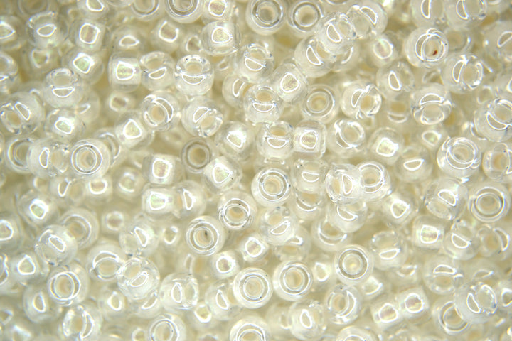 10g MIYUKI 6/0 Round Japanese Seed Beads 4mm 93801 Pearlized Crystal White Beadacious