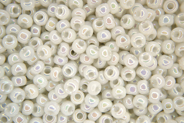 10g MIYUKI 6/0 Round Japanese Seed Beads 4mm 9402R White AB Beadacious