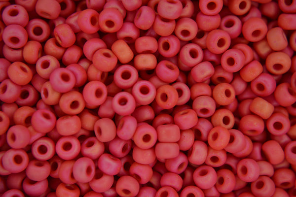 10g MIYUKI 6/0 Round Japanese Seed Beads 4mm 9408FR Matte Opaque Red AB Beadacious