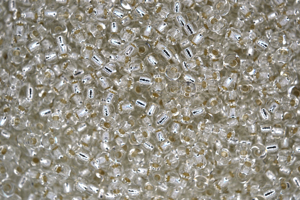 10g MIYUKI 8/0 Round Japanese Seed Beads 3mm 91 Silver Lined Crystal Beadacious