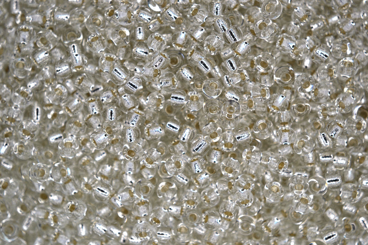 10g MIYUKI 8/0 Round Japanese Seed Beads 3mm 91 Silver Lined Crystal Beadacious