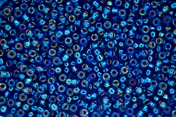 10g MIYUKI 8/0 Round Japanese Seed Beads 3mm 91025 Silver Lined Capri Blue AB Beadacious