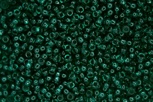 10g MIYUKI 8/0 Round Japanese Seed Beads 3mm 9147 Transparent Emerald Beadacious