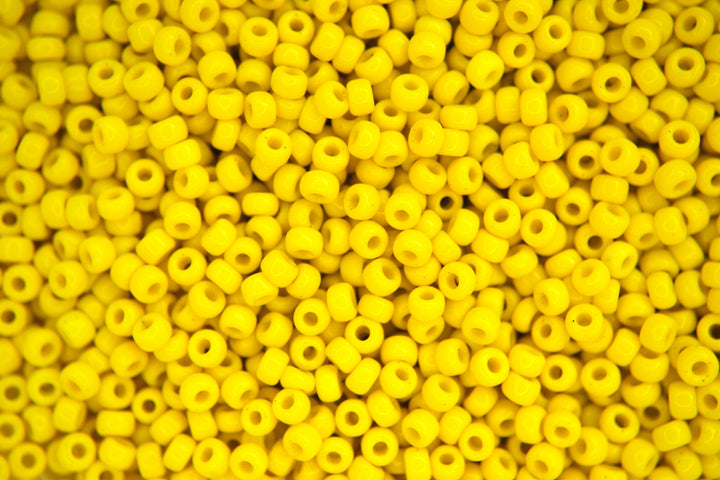 10g MIYUKI 8/0 Round Japanese Seed Beads 3mm 9404 Opaque Yellow Beadacious