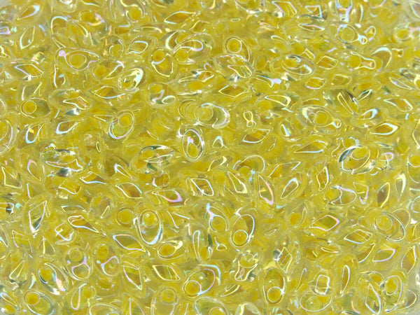 10g MIYUKI Long Magatama Japanese Beads 4x7mm Crystal Lined Light Yellow AB Beadacious