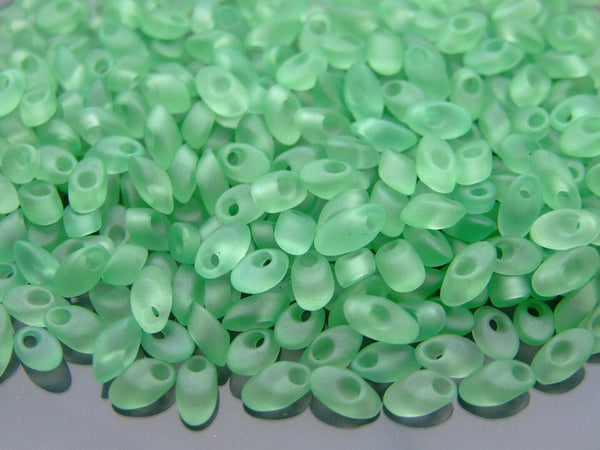 10g MIYUKI Long Magatama Japanese Beads 4x7mm Matte Sea Grass Green Beadacious