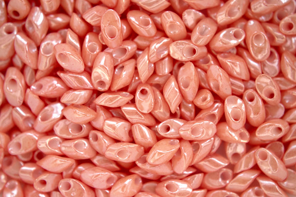 10g MIYUKI Long Magatama Japanese Beads 4x7mm Opaque Salmon Beadacious