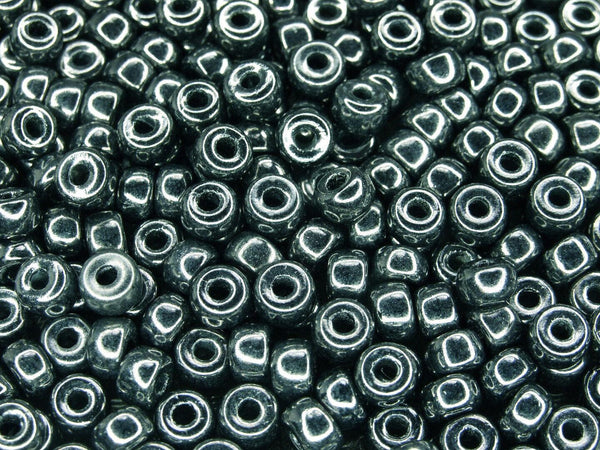 10g Matubo 2/0 Round Czech Seed Beads 6mm Hematite Beadacious